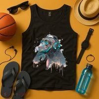 DJ Monkey Thinker Hipster Tank Top thumb 4