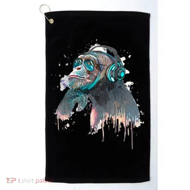 DJ Monkey Thinker Hipster Golf Towel