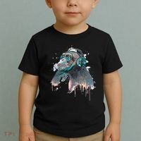 DJ Monkey Thinker Hipster Toddler T-Shirt thumb 2
