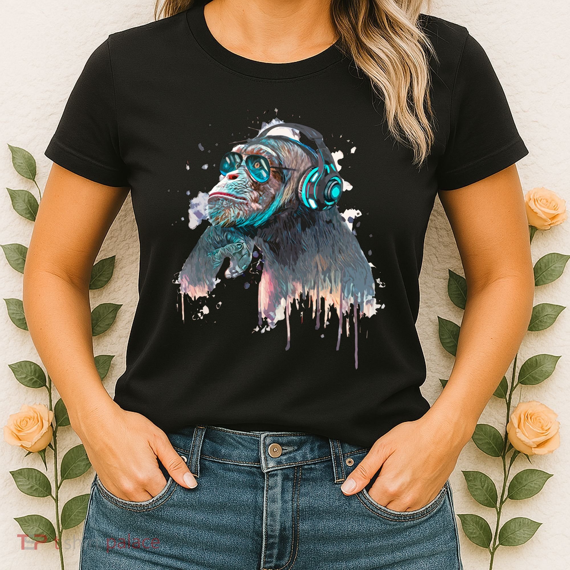 DJ Monkey Thinker Hipster Women's T-Shirt