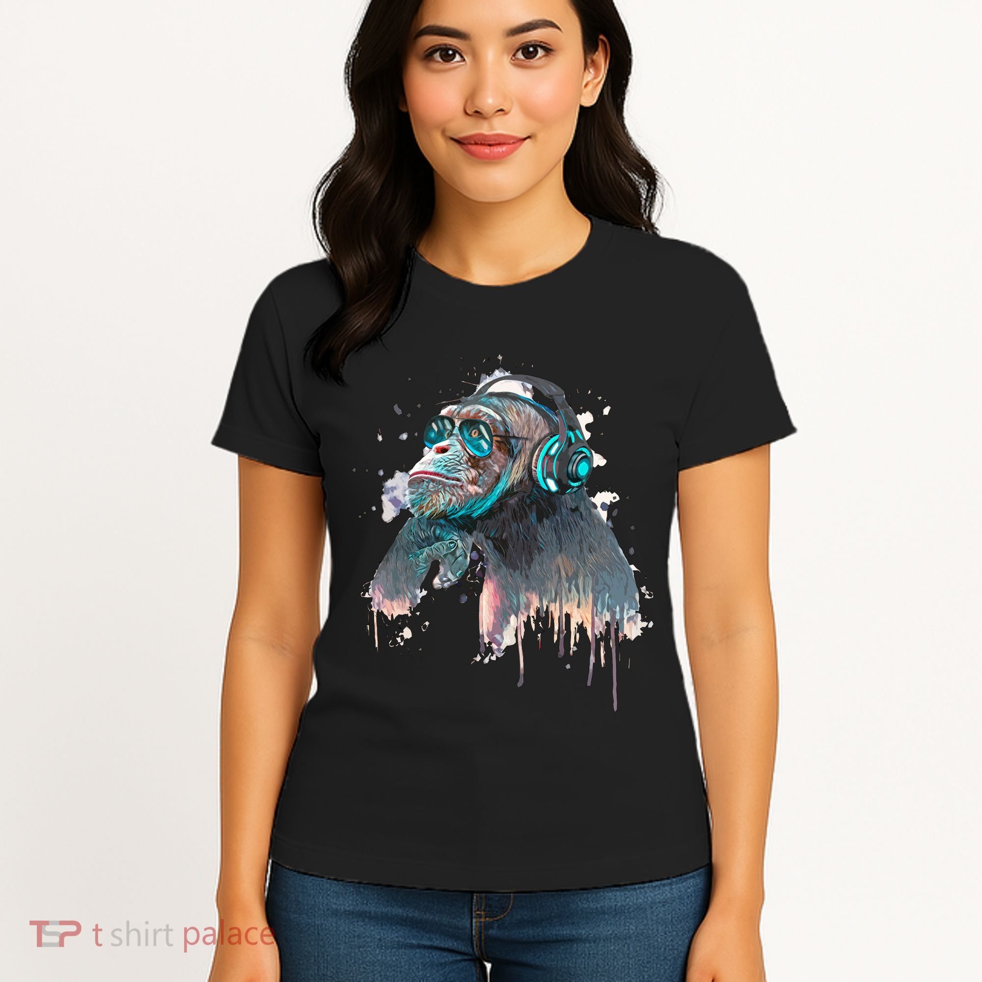 DJ Monkey Thinker Hipster Women's T-Shirt