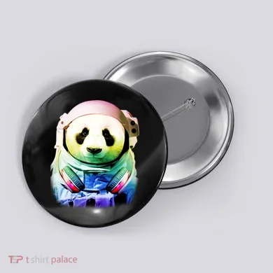 DJ Panda Astronaut Button