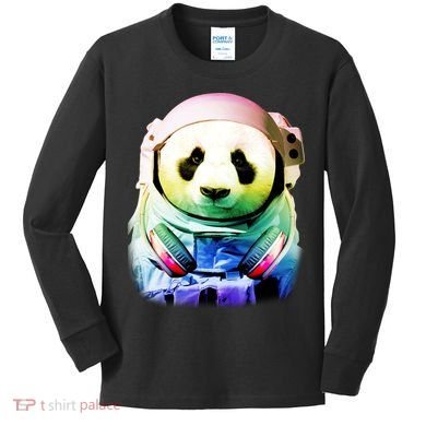 DJ Panda Astronaut Kids Long Sleeve Shirt