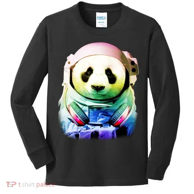 DJ Panda Astronaut Kids Long Sleeve Shirt