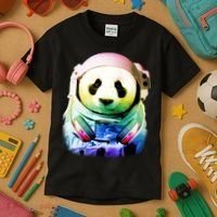 DJ Panda Astronaut Kids T-Shirt thumb 3