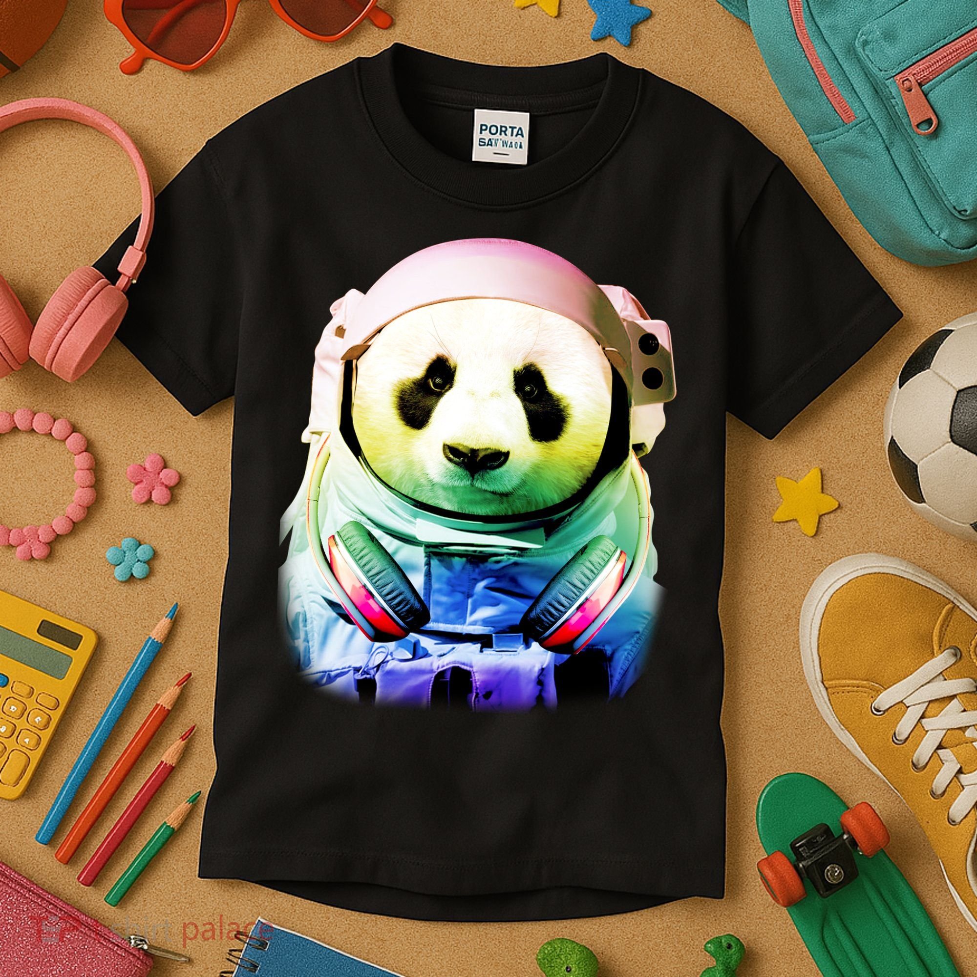 DJ Panda Astronaut Kids T-Shirt