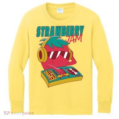 DJ Strawberry Jam Kids Long Sleeve Shirt