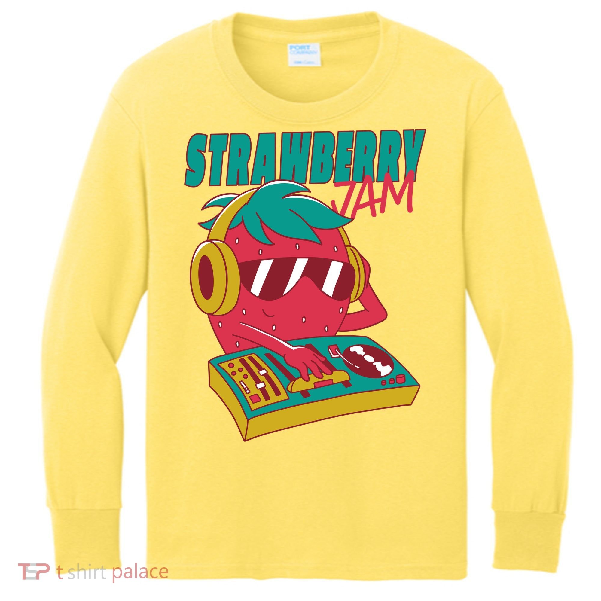 DJ Strawberry Jam Kids Long Sleeve Shirt