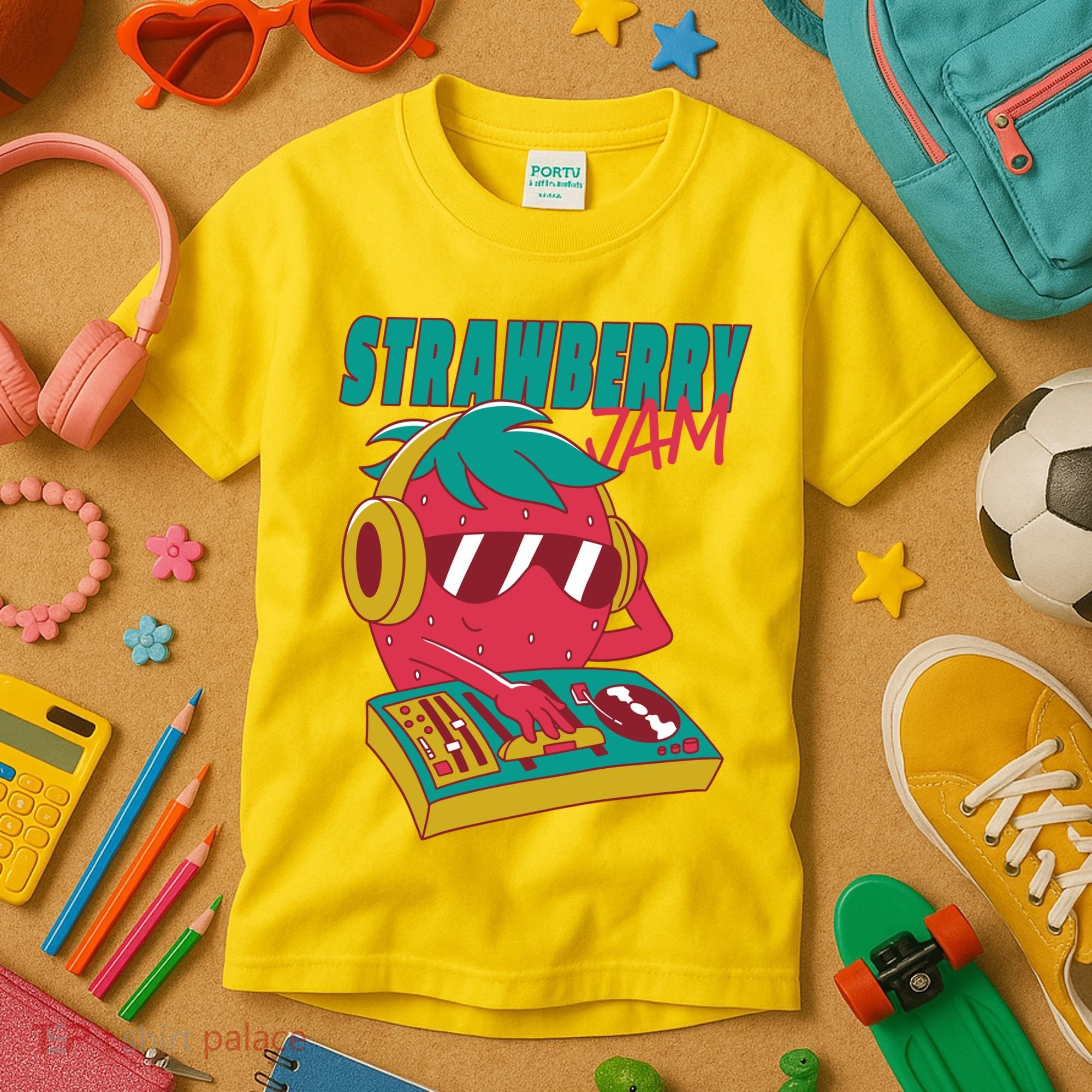 DJ Strawberry Jam Kids T-Shirt
