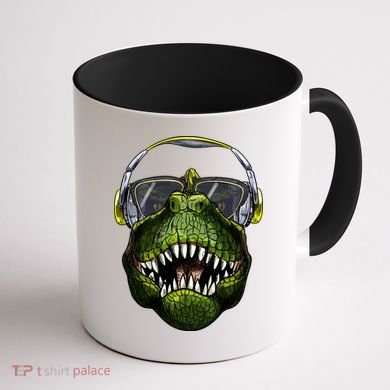 DJ T-Rex Coffee Mug back