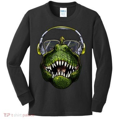 DJ T-Rex Kids Long Sleeve Shirt