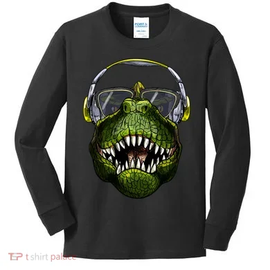 DJ T-Rex Kids Long Sleeve Shirt