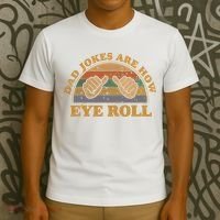 Dad Jokes Are How Eye Roll Fathers Day Vintage Retro T-Shirt thumb 3