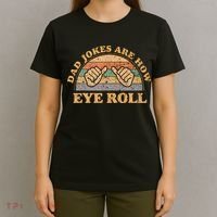 Dad Jokes Are How Eye Roll Fathers Day Vintage Retro T-Shirt thumb 4