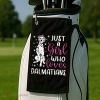 dalmatian Just A Who Loves dalmatians Dogs Lover Golf Towel thumb 2