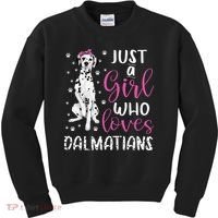 dalmatian Just A Who Loves dalmatians Dogs Lover Kids Sweatshirt thumb 0