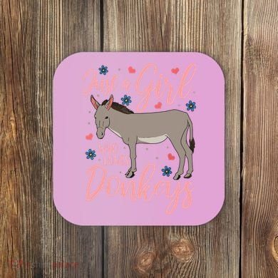 Donkey Just A Who Loves Donkeys Funny Donkey Lover Gift Coaster