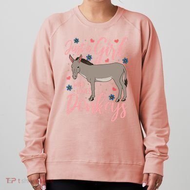 Donkey Just A Who Loves Donkeys Funny Donkey Lover Gift Women's Sweatshirt