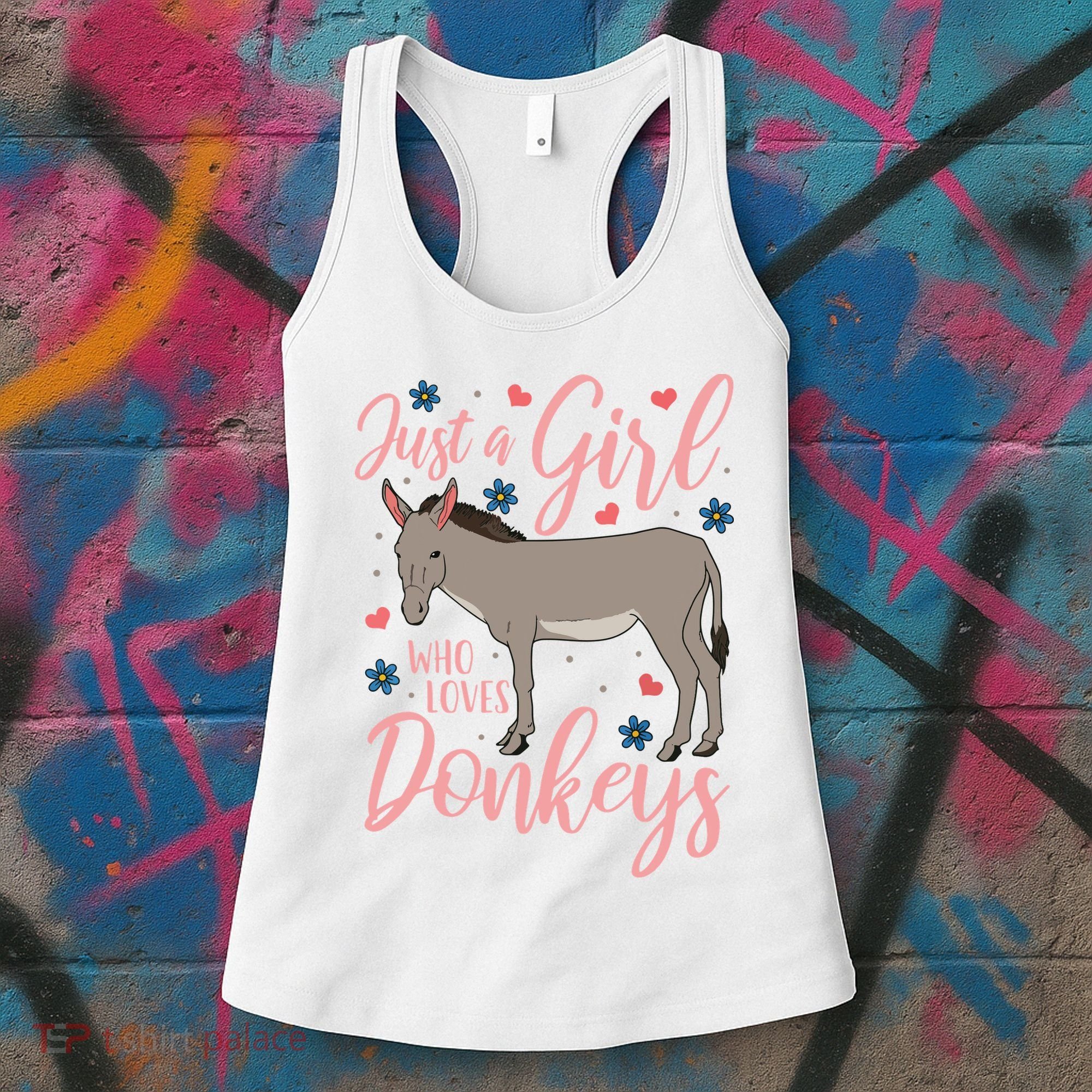 Donkey Just A Who Loves Donkeys Funny Donkey Lover Gift Women's Tank Top