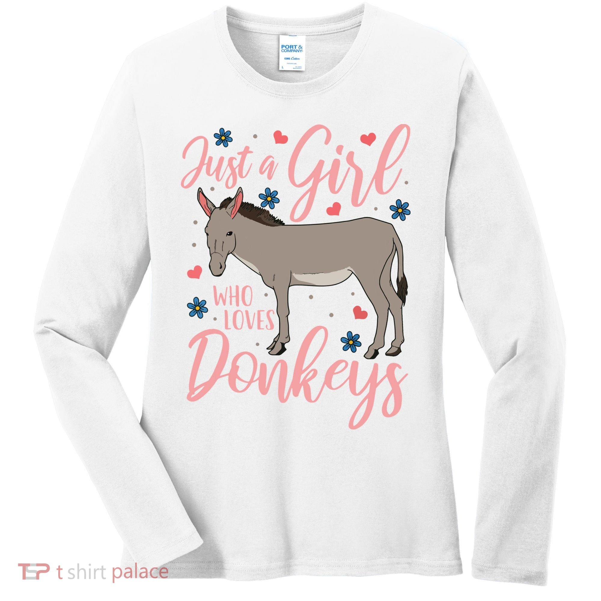 Donkey Just A Who Loves Donkeys Funny Donkey Lover Gift Women's Long Sleeve Shirt