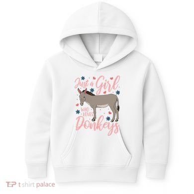 Donkey Just A Who Loves Donkeys Funny Donkey Lover Gift Kids Hoodie