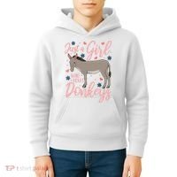 Donkey Just A Who Loves Donkeys Funny Donkey Lover Gift Kids Hoodie thumb 4