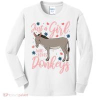 Donkey Just A Who Loves Donkeys Funny Donkey Lover Gift Kids Long Sleeve Shirt thumb 0