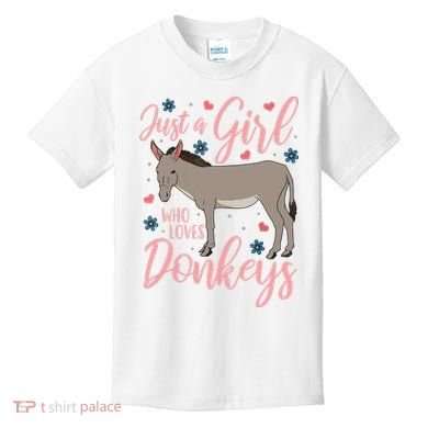 Donkey Just A Who Loves Donkeys Funny Donkey Lover Gift Kids T-Shirt