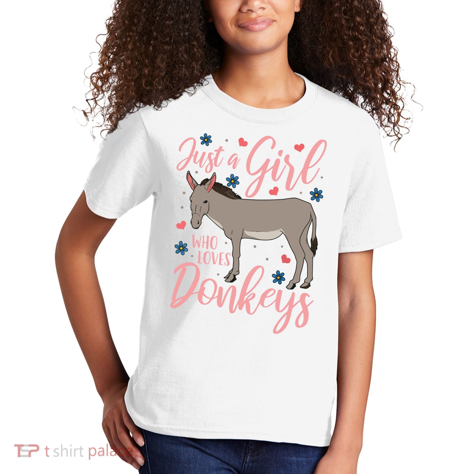 Donkey Just A Who Loves Donkeys Funny Donkey Lover Gift Kids T-Shirt