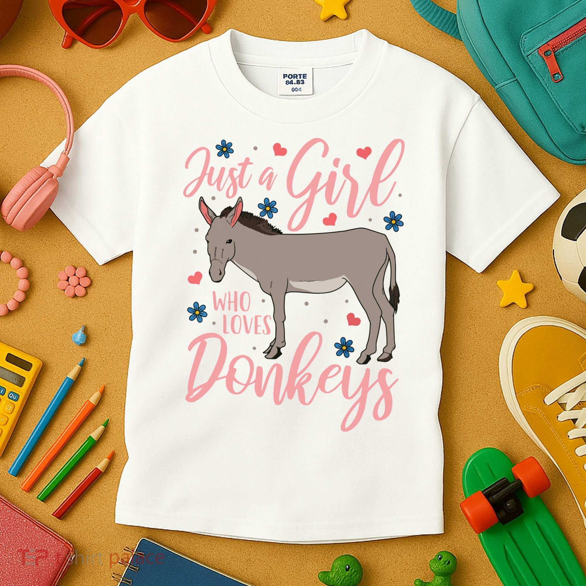 Donkey Just A Who Loves Donkeys Funny Donkey Lover Gift Kids T-Shirt