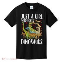 Dinosaur Just A Girl Who Loves Dinosaurs Brachiosaurus Kids T-Shirt thumb 0