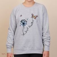 Dandelion Just Breathe Buttefly Inspiration Quotes Women's Sweatshirt thumb 0