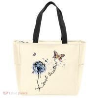Dandelion Just Breathe Buttefly Inspiration Quotes Tote Bag thumb 0