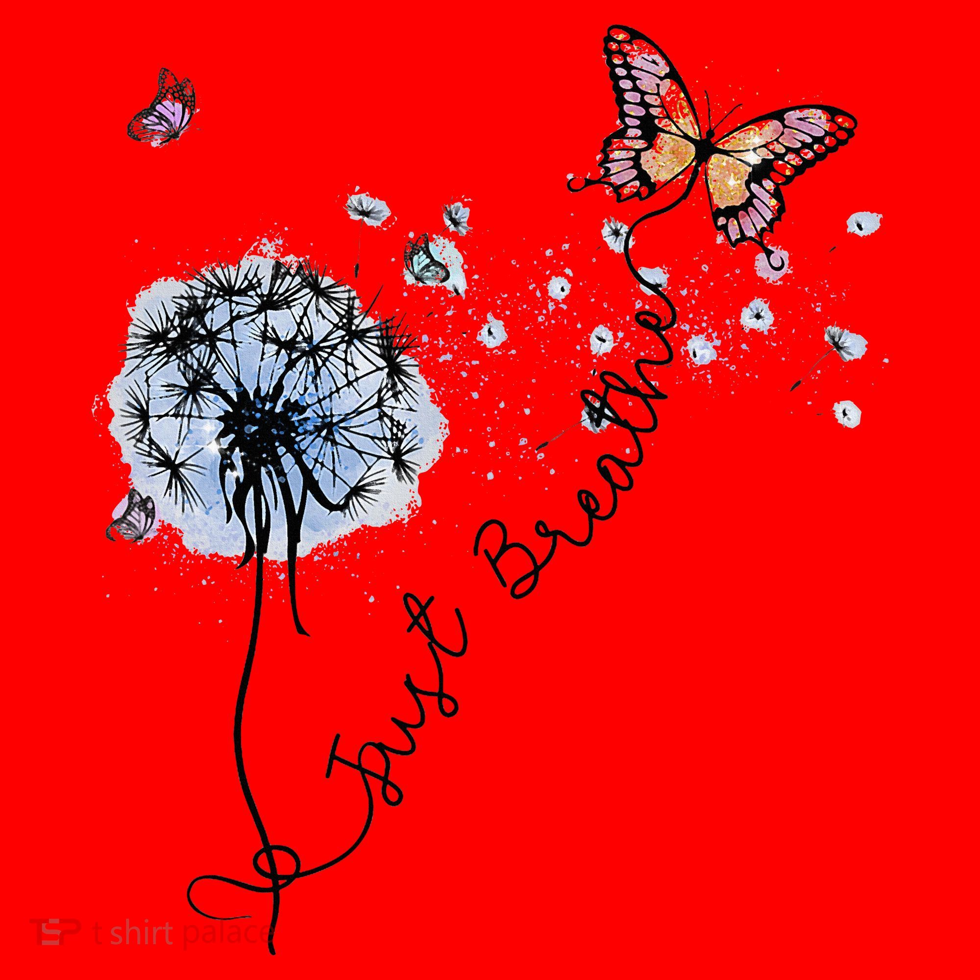 Dandelion Just Breathe Buttefly Inspiration Quotes Santa Hat