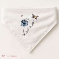 Dandelion Just Breathe Buttefly Inspiration Quotes USA-Made Doggie Bandana thumb 0