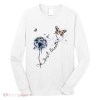 Dandelion Just Breathe Buttefly Inspiration Quotes Long Sleeve Shirt thumb 0