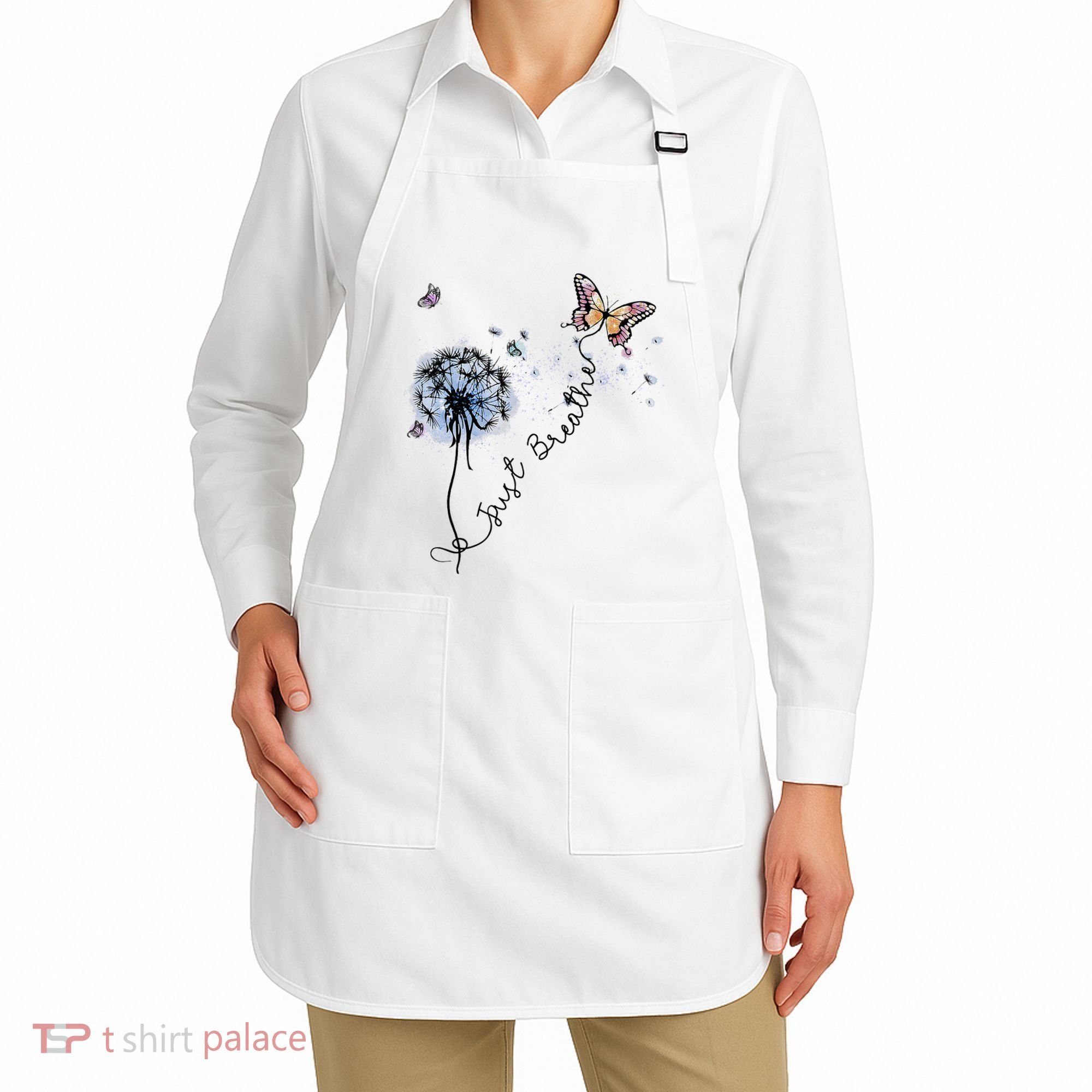 Dandelion Just Breathe Buttefly Inspiration Quotes Apron