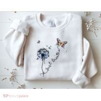 Dandelion Just Breathe Buttefly Inspiration Quotes Sweatshirt thumb 2