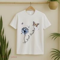 Dandelion Just Breathe Buttefly Inspiration Quotes T-Shirt thumb 2