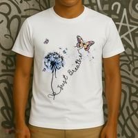 Dandelion Just Breathe Buttefly Inspiration Quotes T-Shirt thumb 3