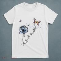 Dandelion Just Breathe Buttefly Inspiration Quotes T-Shirt thumb 5