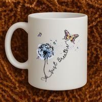 Dandelion Just Breathe Buttefly Inspiration Quotes Coffee Mug thumb 2