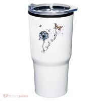 Dandelion Just Breathe Buttefly Inspiration Quotes Tumbler thumb 0
