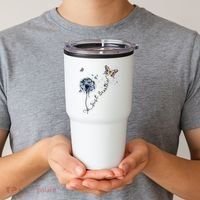 Dandelion Just Breathe Buttefly Inspiration Quotes Tumbler thumb 2