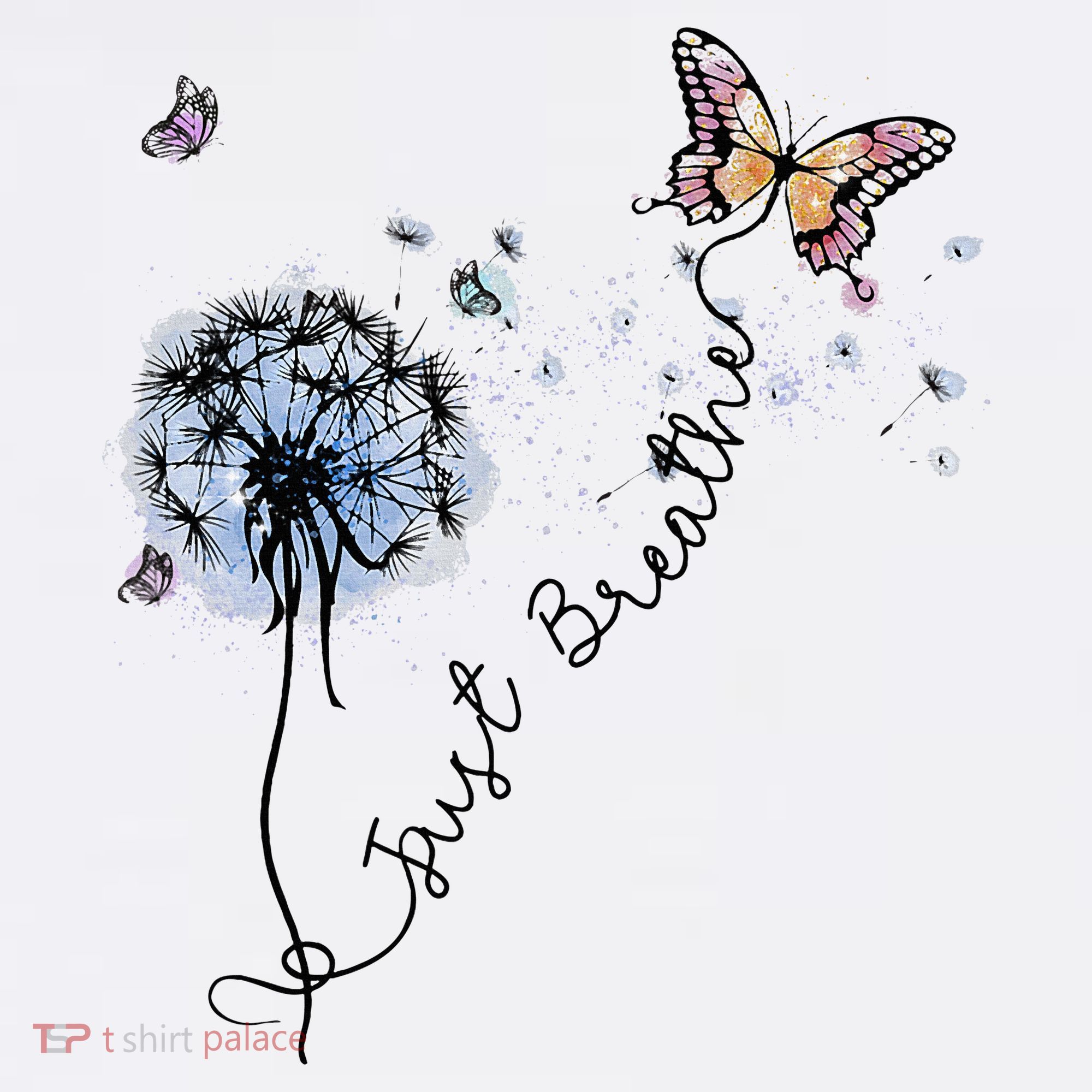 Dandelion Just Breathe Buttefly Inspiration Quotes Baby Bodysuit