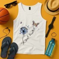 Dandelion Just Breathe Buttefly Inspiration Quotes Tank Top thumb 4
