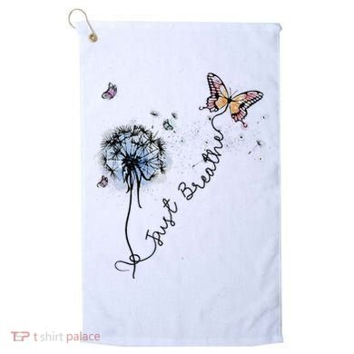 Dandelion Just Breathe Buttefly Inspiration Quotes Golf Towel
