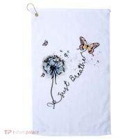 Dandelion Just Breathe Buttefly Inspiration Quotes Golf Towel thumb 0