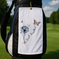 Dandelion Just Breathe Buttefly Inspiration Quotes Golf Towel thumb 2