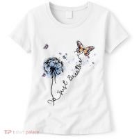 Dandelion Just Breathe Buttefly Inspiration Quotes Women's T-Shirt thumb 0